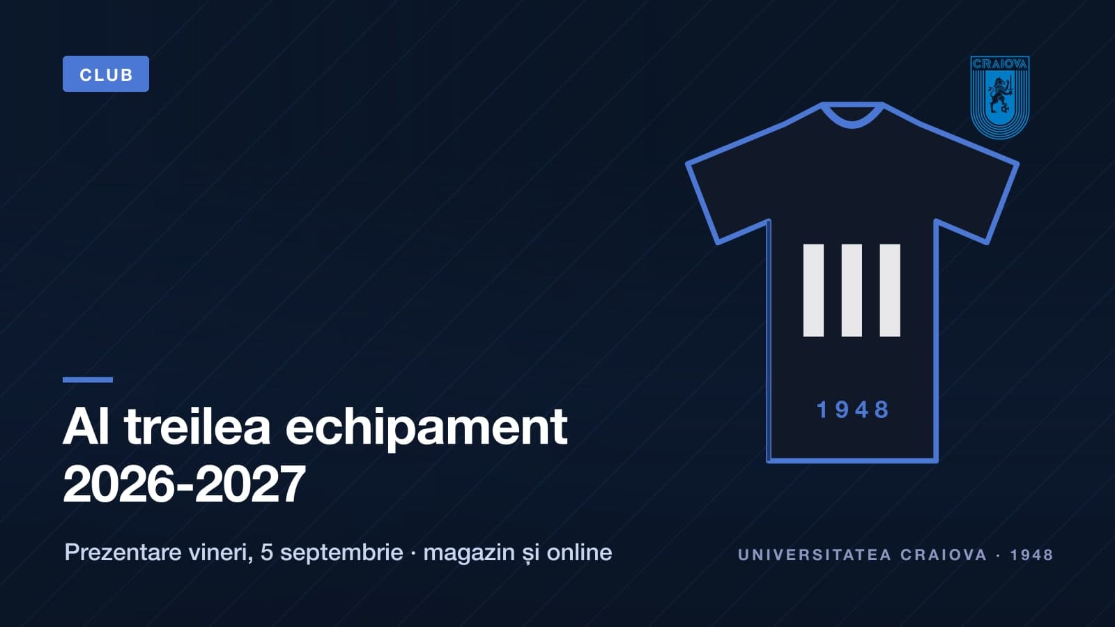 Al treilea echipament al sezonului 2026-2027: negru cu detalii albastre